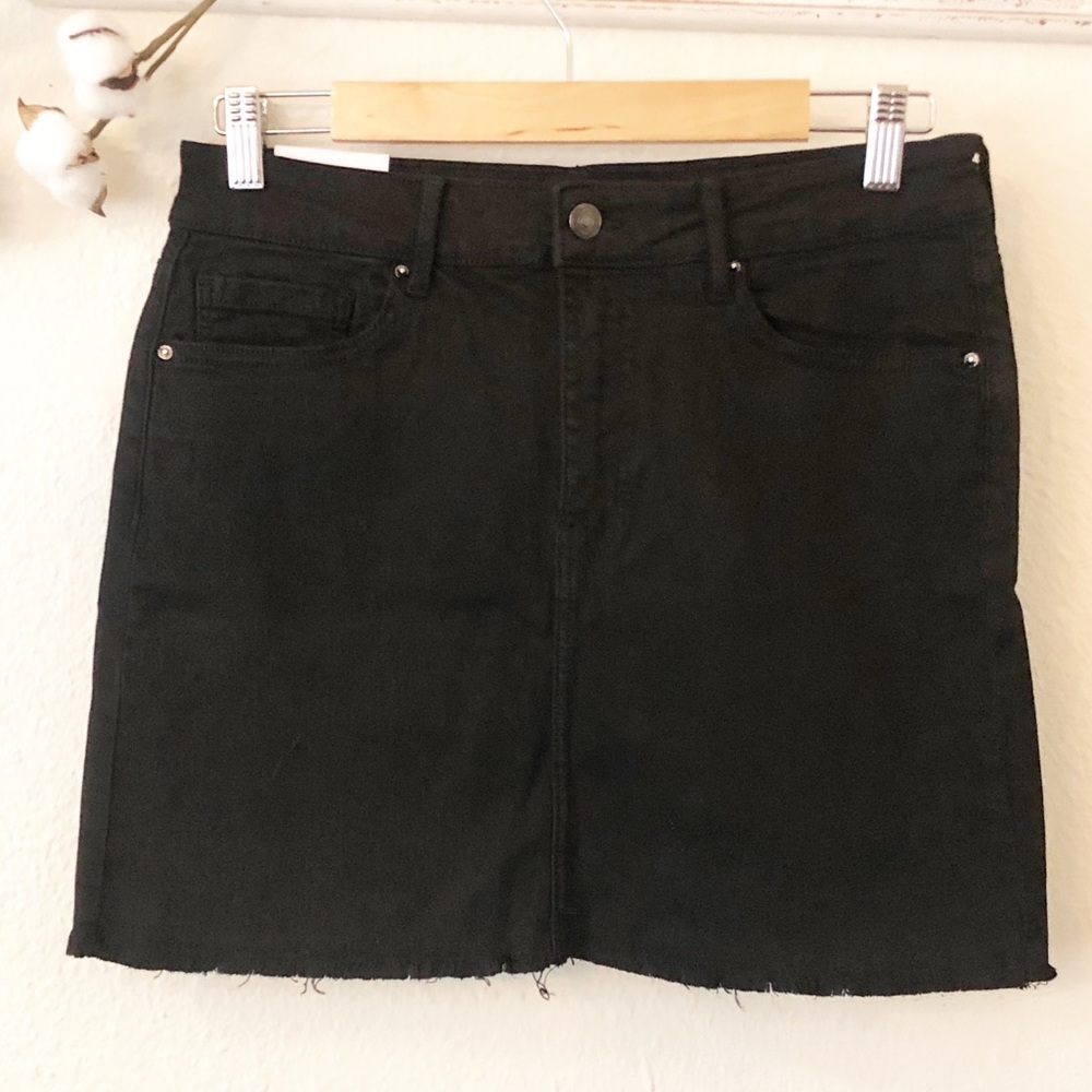 Forever 21 Black Jean Mini Skirt